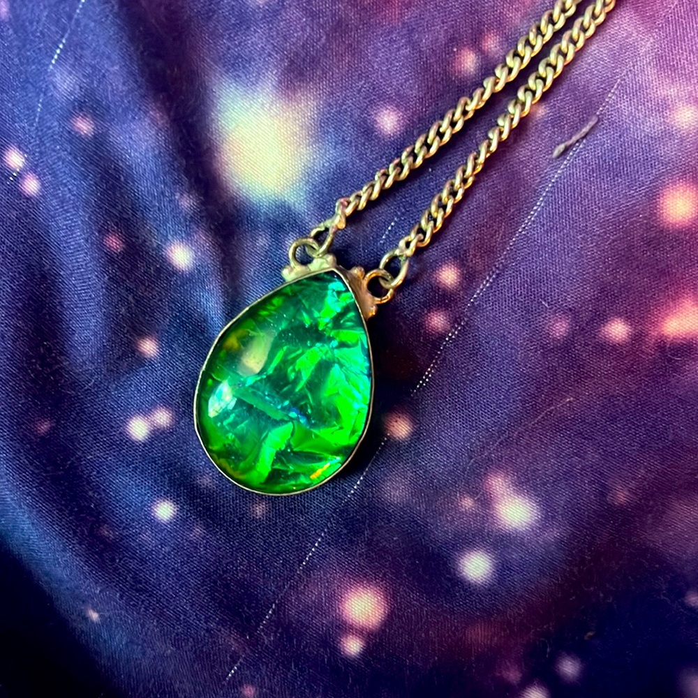 Glass Pendant Necklace sterling silver